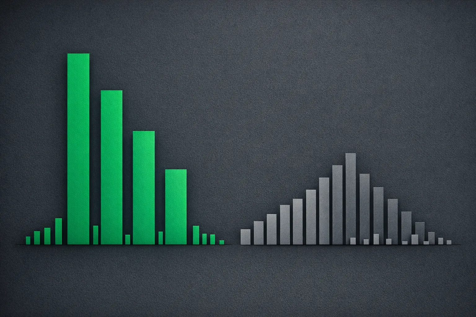 Benchmark data visualization showing strong LLMO signals versus weak tactics