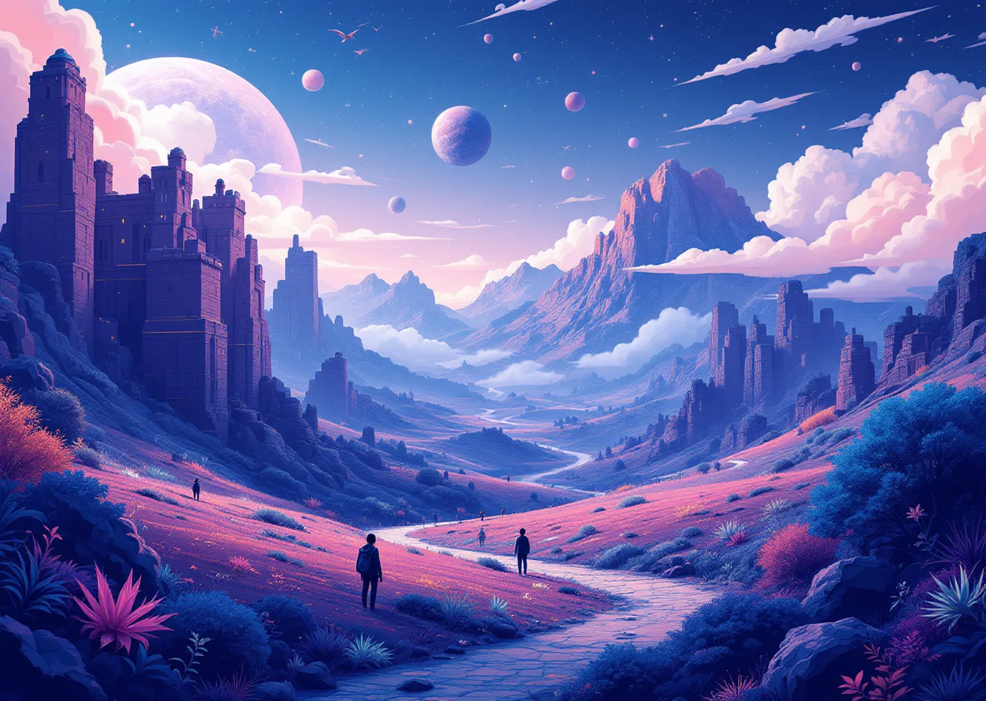 Conceptual editorial illustration of spoken intent becoming meals, carts, and delivery routes