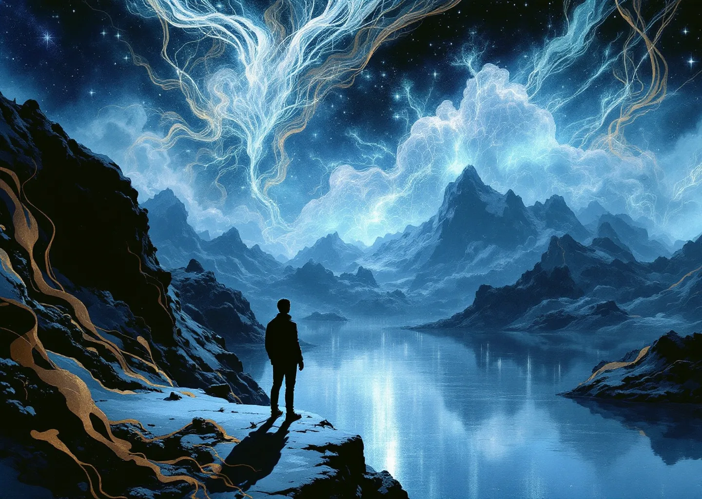 Editorial illustration of branching fan-out queries extracting fragments from pages before a smaller set becomes visible citations