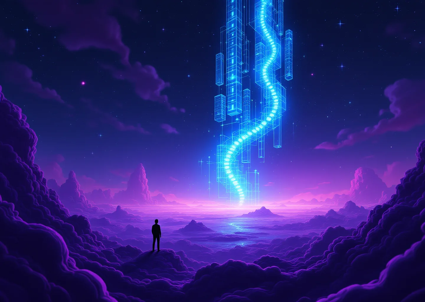 Editorial illustration of an enterprise AI infrastructure spine connecting procurement, workflows, and trusted system layers